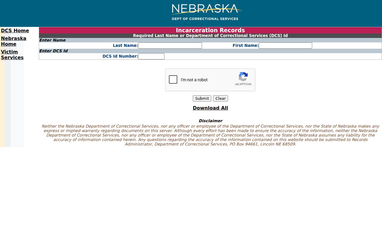 Greeley County arrest lookup NDCS state incarceration locator