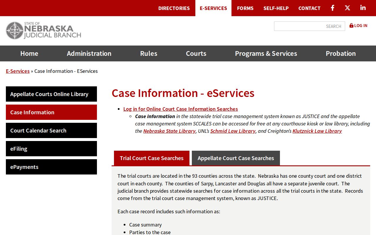 Greeley County criminal court records JUSTICE case search