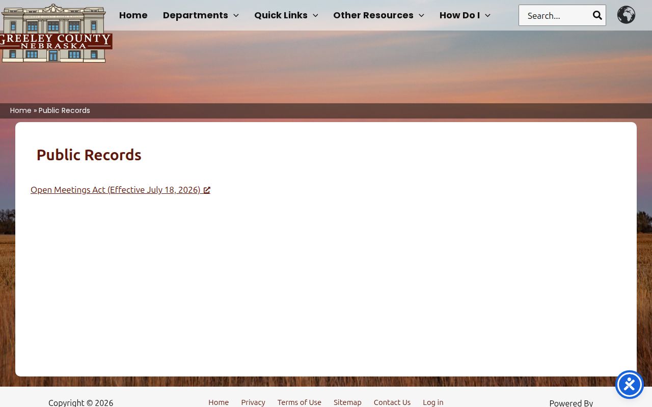 Greeley County criminal records public request page