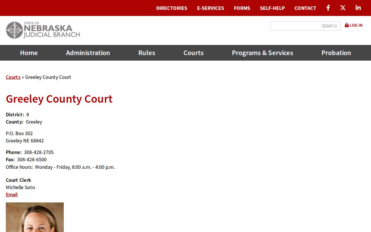 Greeley County criminal records Judicial Branch court listing