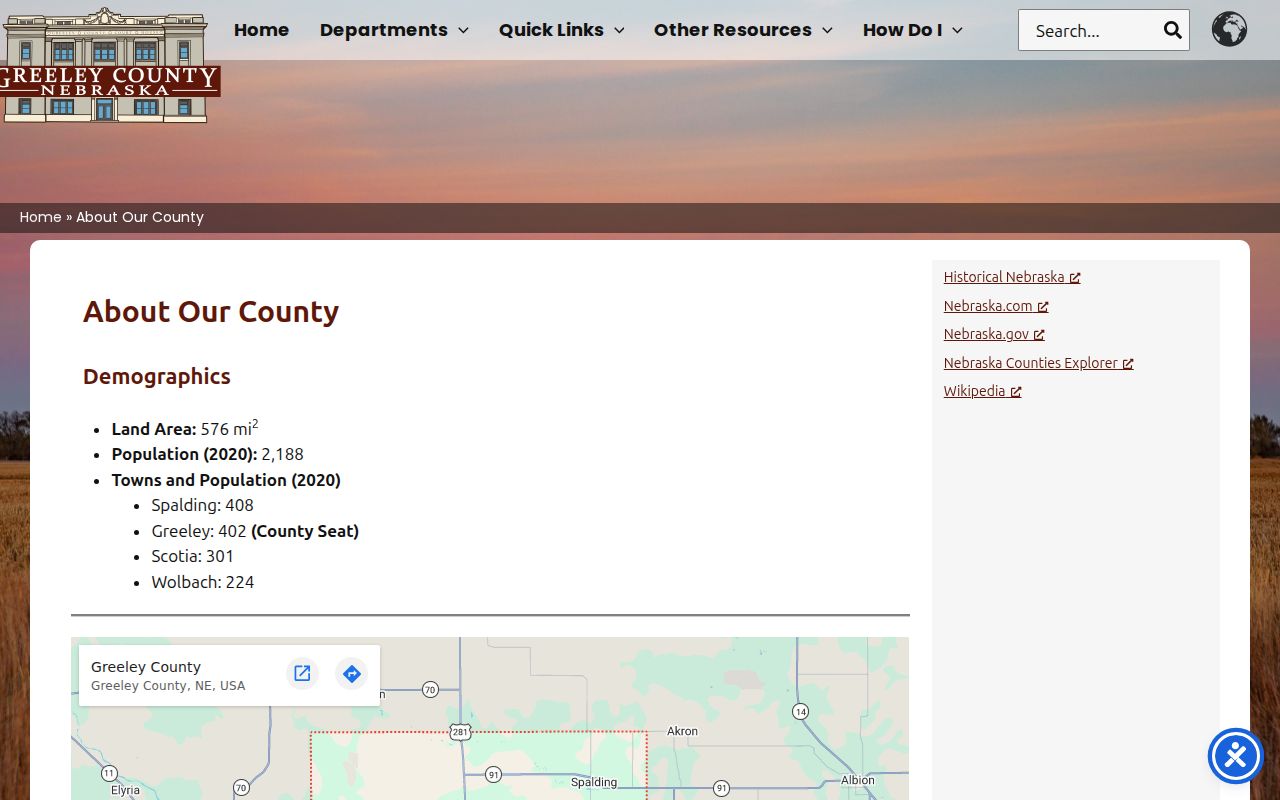 Greeley County criminal records local county profile