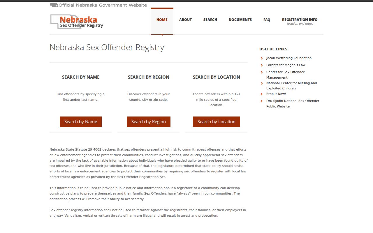 Greeley County sex offender search Nebraska Registry home