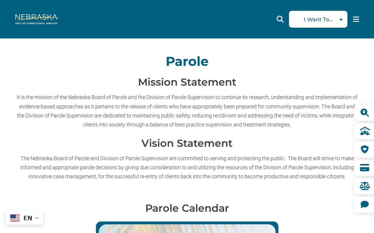 Nebraska Department of Correctional Services parole supervision information used after a Spalding state-prison case